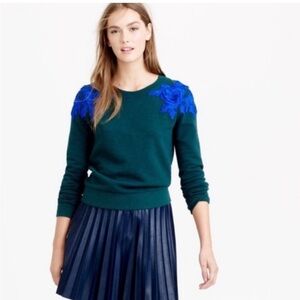JCrew sweatshirt with embroidered flowers | Med NWT fall winter spring casual
